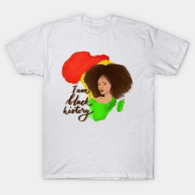 I am black history Black girl T-Shirt by linasemenova